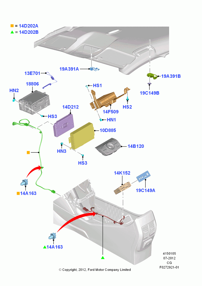 05AC - Audio Equipment - Original Fit, MFD TFT Touch Screen, MFD TFT Touch Screen With Nav, Sync II, Sync II With Navigation; 23/JUL/2012-15/SEP/2014