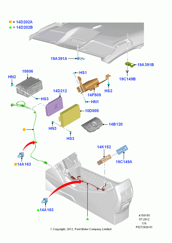 05AB - Audio Equipment - Original Fit, MFD High TFT Screen, Sync II, Sync II With Navigation; 23/JUL/2012-15/SEP/2014