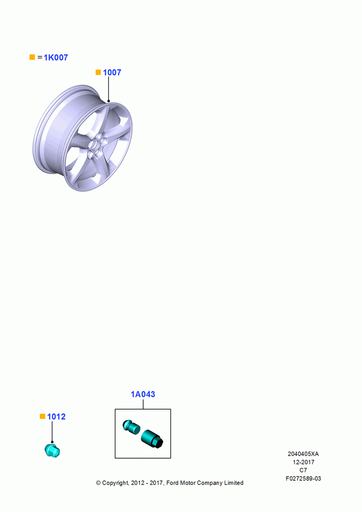 05XA - Wheels, Accessory, Additional Parts May Be Required, Refer To The Installation Instructions Found Under Tech Specs At The Genuine Ford Accessory (GFA) Web Site, See Vehicle Restrictions And Modification Requirements, www.fordaccessoriesstore.com; 13/AUG/2012-04/APR/2016