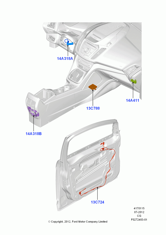 15B - Interior Lamps, Multi Color Ambient LED Lighting; 23/JUL/2012-26/APR/2018