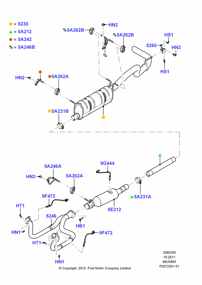 Exhaust System, 6.8L Gas EFI V10