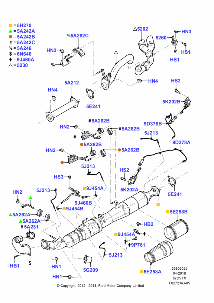 Exhaust System, Narrow Frame (Chassis Cab), 6.7L 4V V8 T/C Diesel, With Low Sulfur Diesel Fuel Content