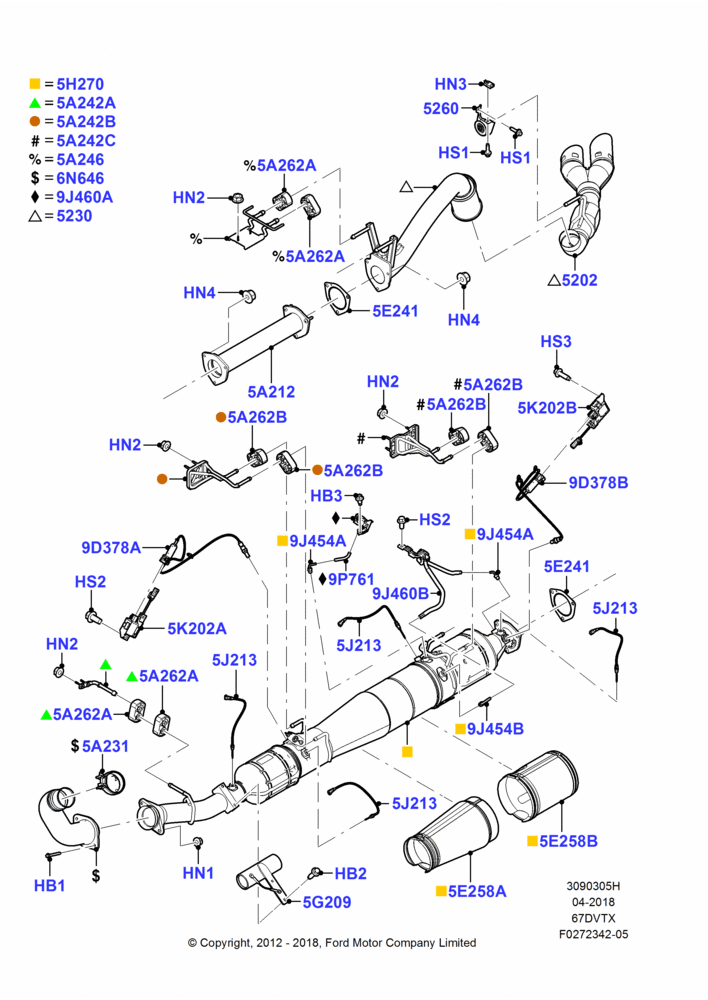 Exhaust System, Wide Frame (Pickup), 6.7L 4V V8 T/C Diesel, With Low Sulfur Diesel Fuel Content
