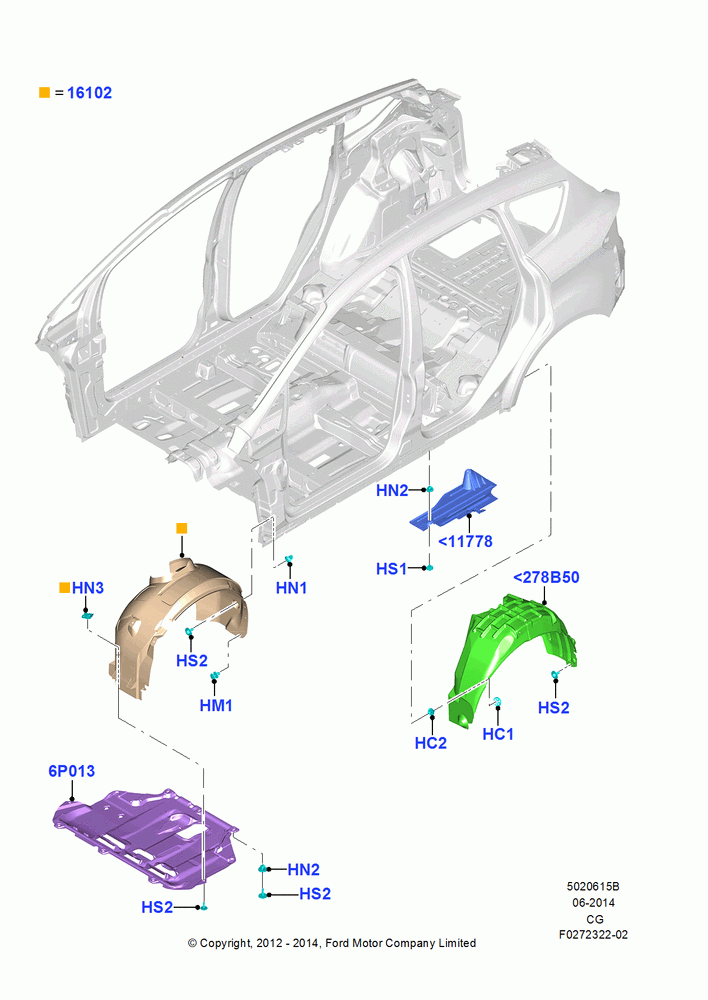 15B - Splash and Heat Shields, With Splash Shield; 23/JUL/2012-26/APR/2018