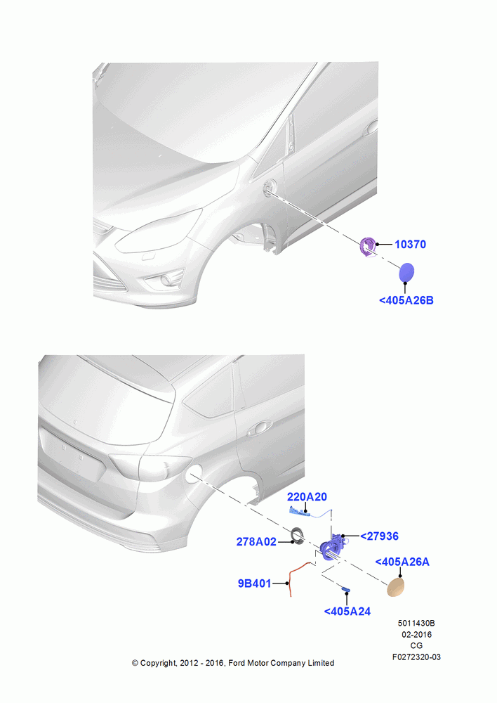 30B - Fuel Tank Filler Door and Controls, Plug-In Gas/Electric Hybrid; 01/OCT/2012-26/APR/2018