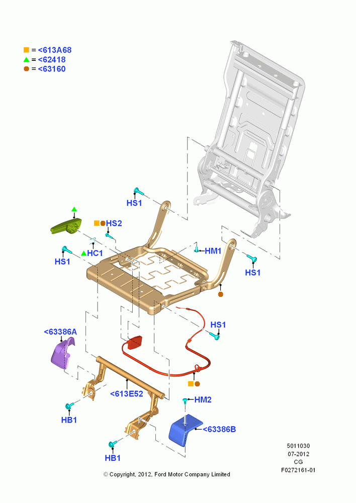 30B - Rear Seat Base, 40% Seat, RH; 23/JUL/2012-26/APR/2018