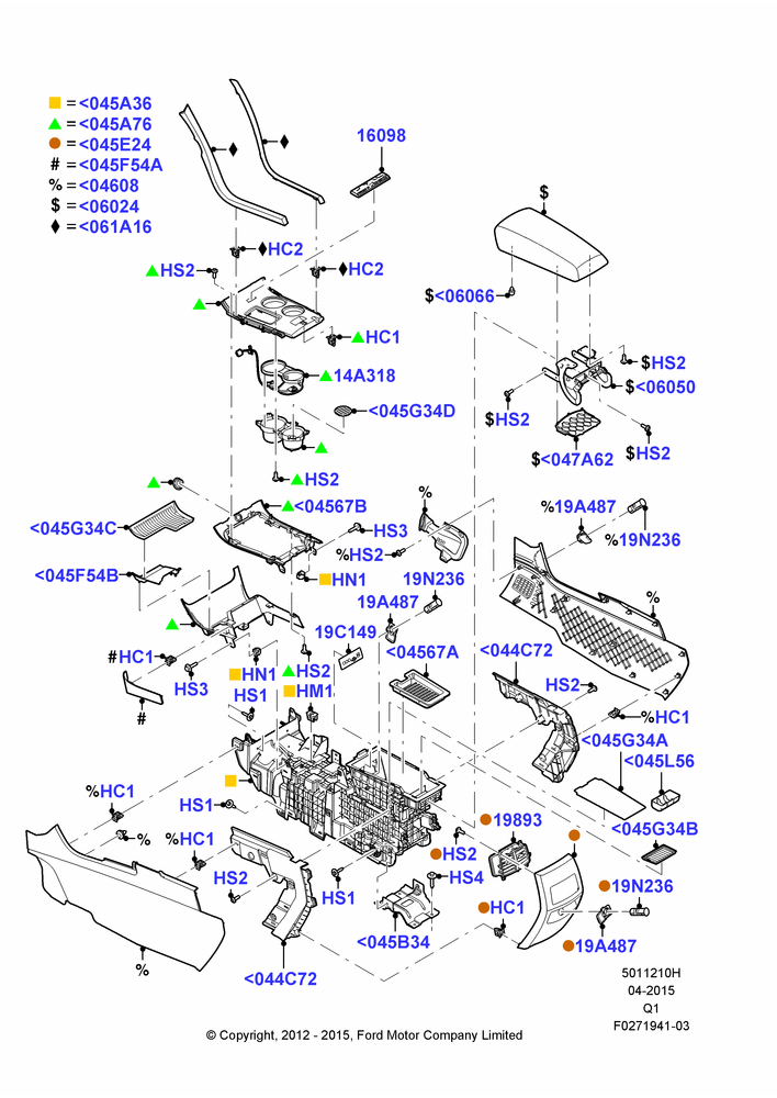 10H - Console - Floor, Ford Series; 30/JUL/2012-03/DEC/2012
