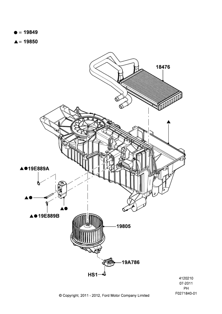 10C - Heater/Air Cond.Internal Components, Electronic Dual Zone ATC A/C; 18/JUL/2011-06/FEB/2012