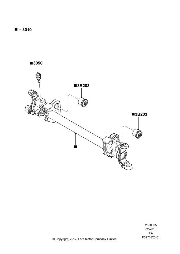 05B - Front Axle Case, LHD RWD, Axle Housing; 22/FEB/2010-05/JUL/2016