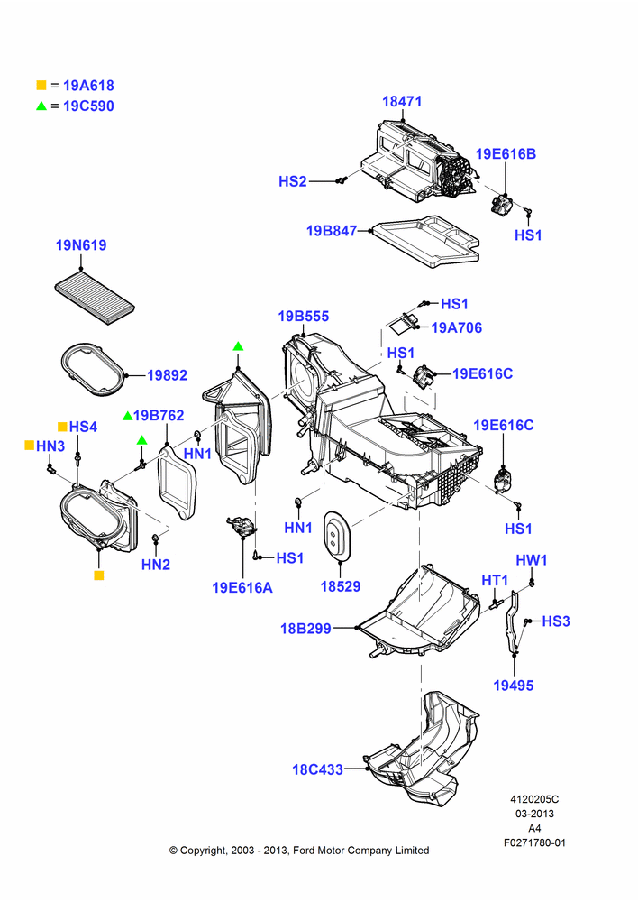 05C - Heater/Air Cond.External Components, Dual Zone Manual Air Cond; 25/AUG/2003-02/JAN/2007
