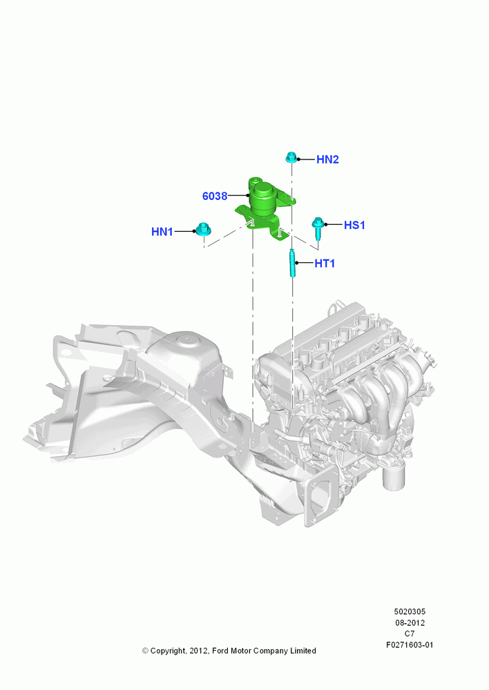 05C - Engine Mounting, 2.0L Duratec Hybrid (130kW); 13/AUG/2012