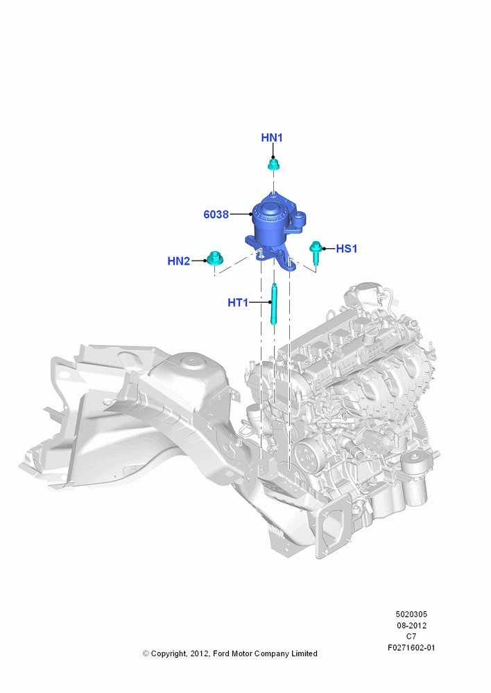 05B - Engine Mounting, 2.0L EcoBoost (240PS); 13/AUG/2012-04/APR/2016