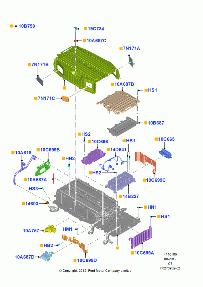 05B - Battery and Mountings, (-)Series 55, Hybrid Version, High Voltage; 13/AUG/2012-04/APR/2016