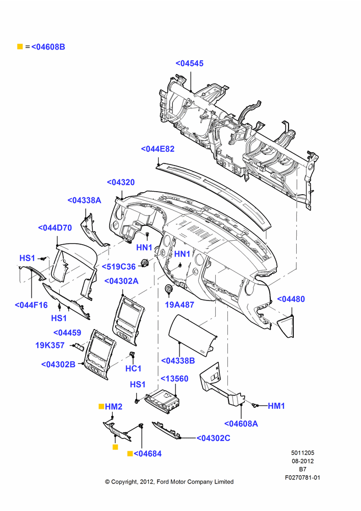 05F - Instrument Panel, Trim Pieces; 23/AUG/2012-11/AUG/2014