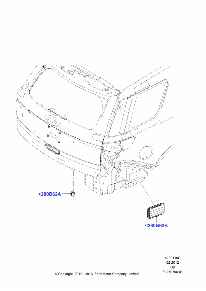 10C - AIR VENTS, DUCTS & LOUVRES - REAR, Less Aux Overhead Heater And A/C; 06/FEB/2012-03/MAR/2019