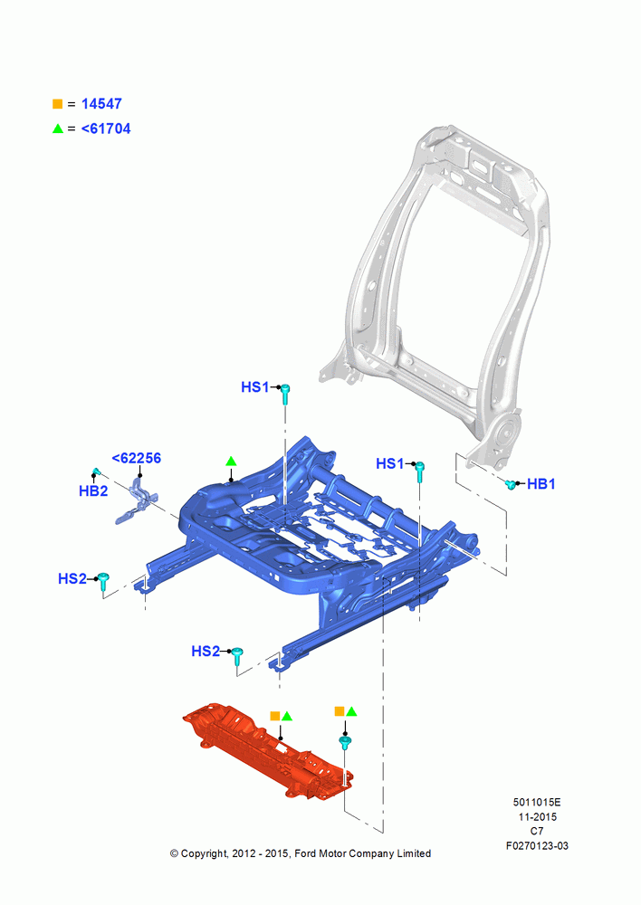 15E - Front Seat Base, With Pass 2 Way Power Seat Adjuster; 13/AUG/2012-16/JUN/2014