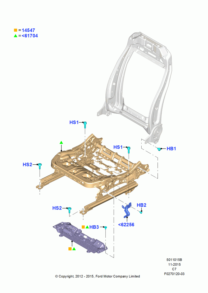 15B - Front Seat Base, With Driver 10 Way Pwr Seat Adjust; 13/AUG/2012