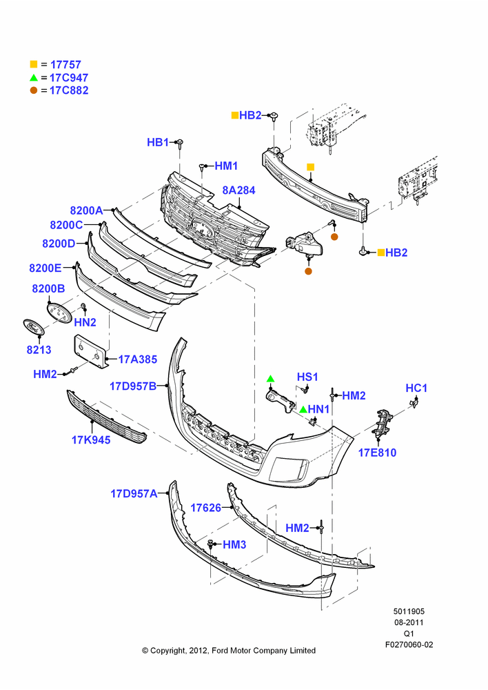 05G - Radiator Grille and Front Bumper, Sport; 08/AUG/2011-24/DEC/2014