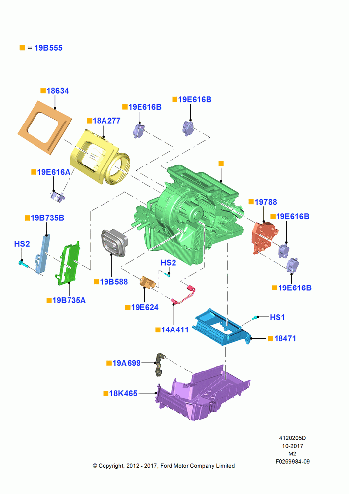 05D - Heater/Air Cond.External Components, Dual Zone Auto Temp Control A/C, With Supplemental Air Heater; 09/APR/2012-13/AUG/2019