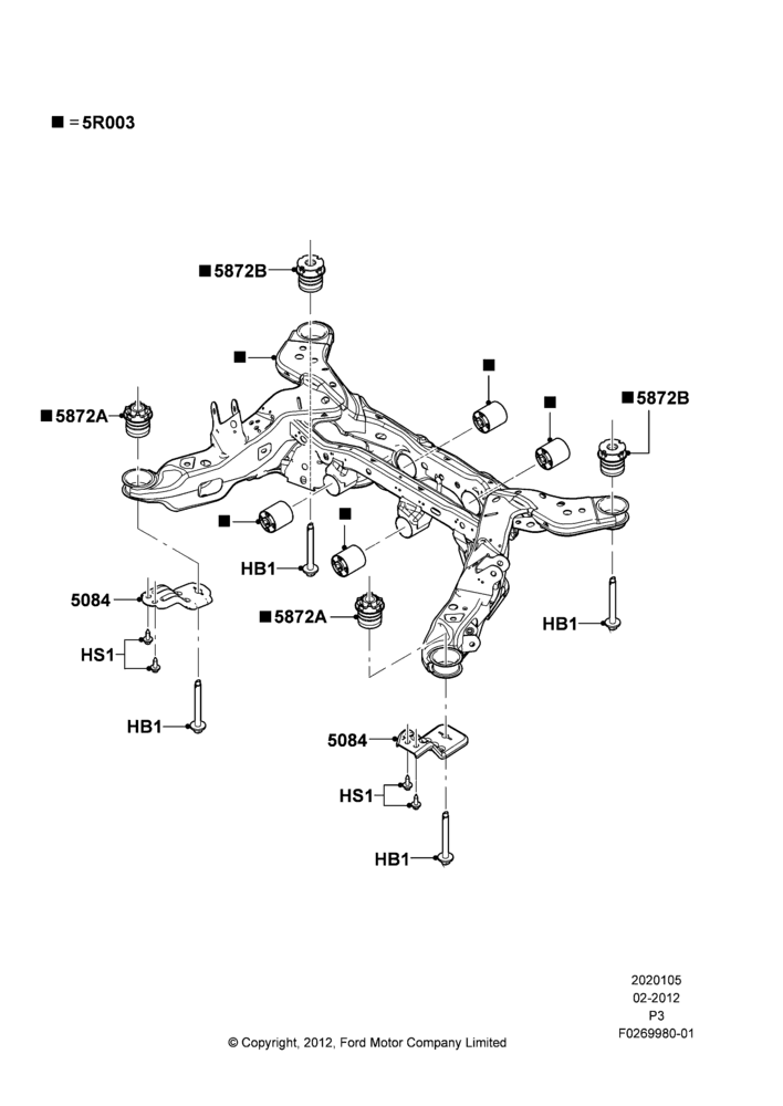 05B - Rear Suspension Frame Mounting, LHD 4WD (FTD); 29/FEB/2012