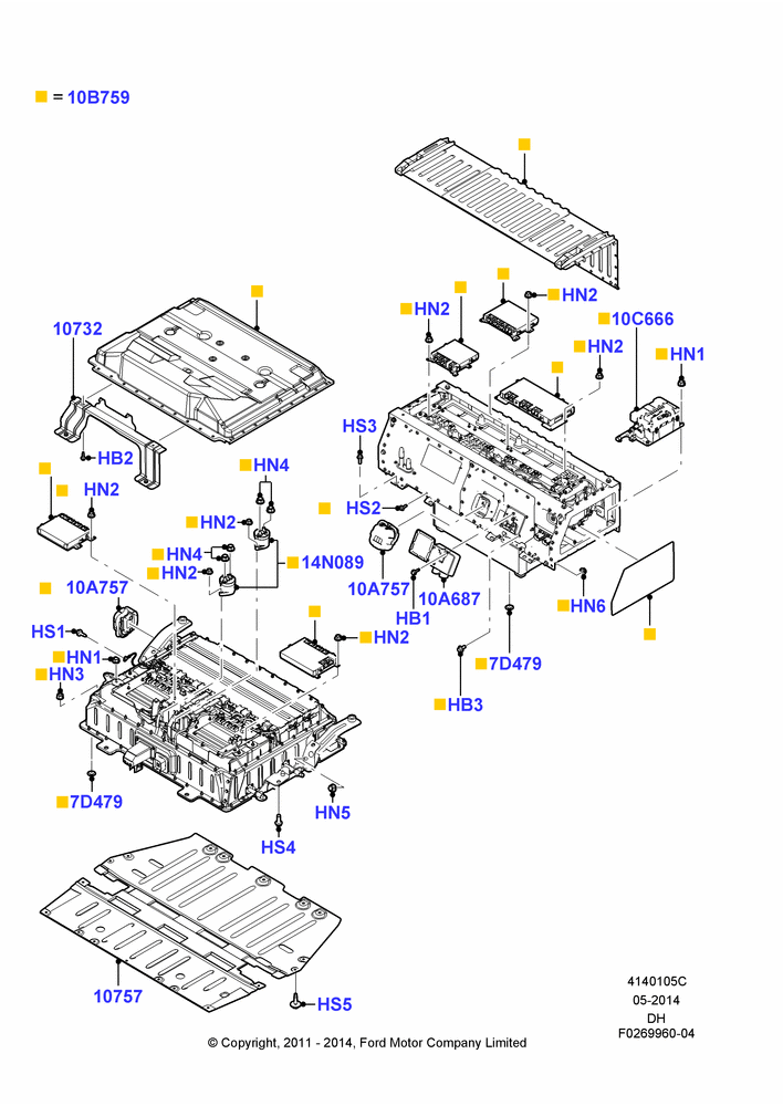 05C - Battery and Mountings, BEV Version, Trunk Compartment; 19/MAR/2012-04/MAY/2018