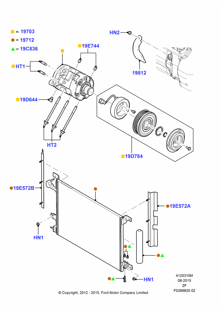10M - Air Conditioning Condensr/Compressr, 5.8L DOHC SC GAS; 30/APR/2012-27/JUN/2014