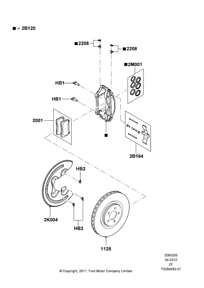 05G - Front Brake Discs and Calipers, Shelby Version; 30/APR/2012-27/JUN/2014