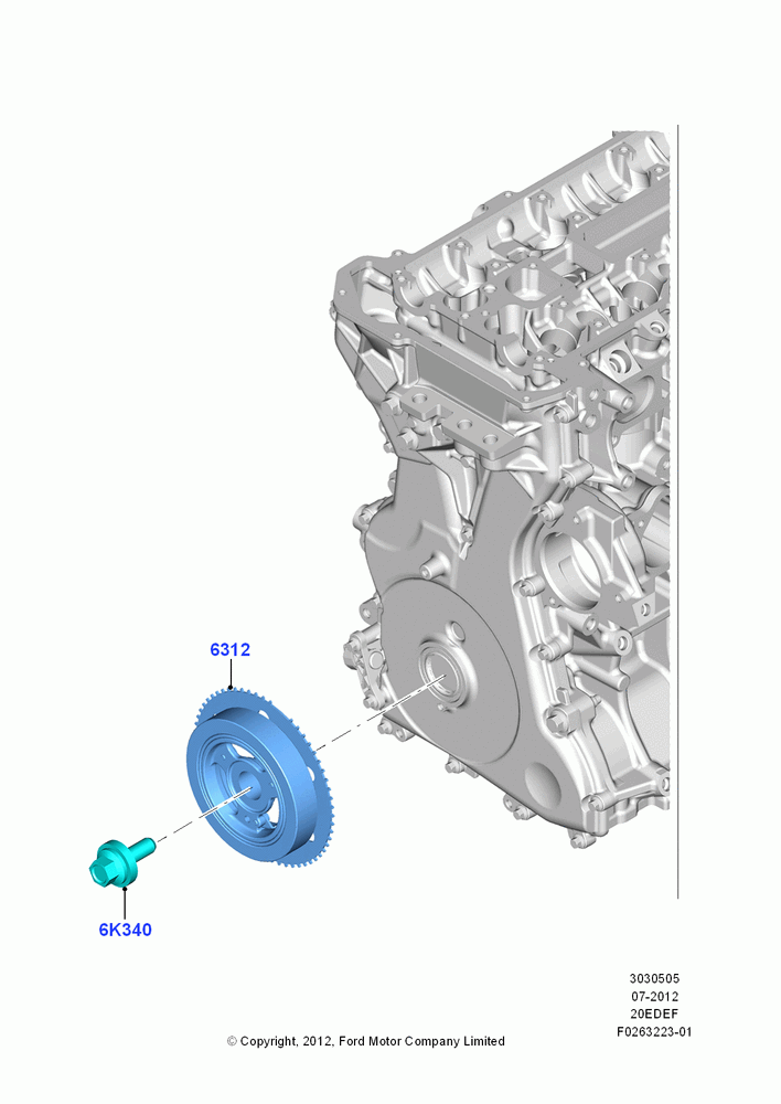 05A - Pulleys and Drive Belts, 2.0L Duratec Hybrid (130kW); 23/JUL/2012-26/APR/2018