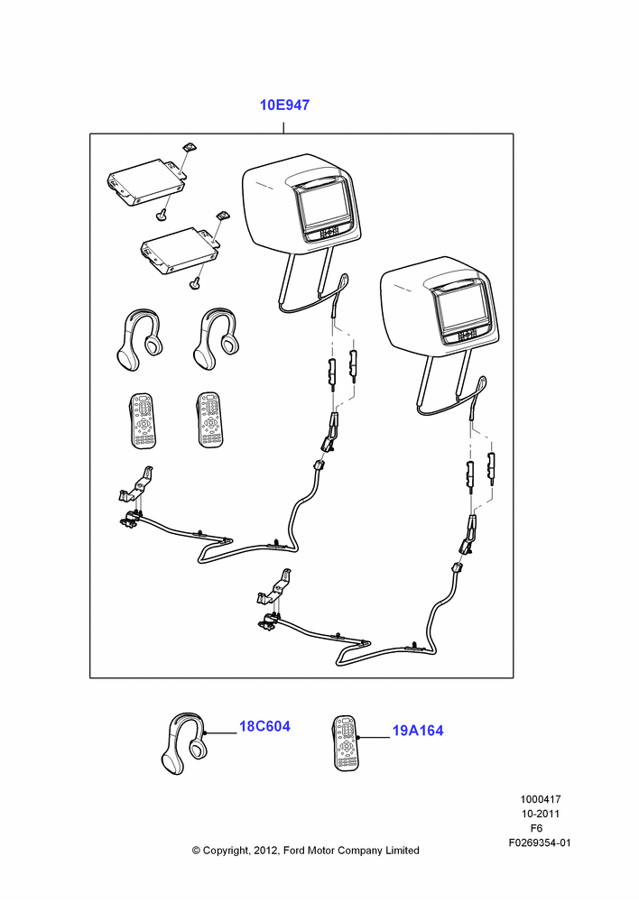 17D - Accessory Entertainment Systems, Accessory - DVD Head Rest Kits; 24/OCT/2011-20/AUG/2012