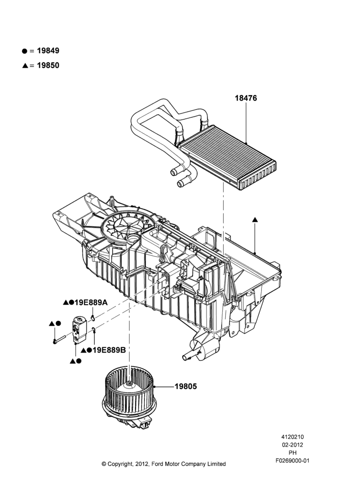 10D - Heater/Air Cond.Internal Components, Dual Zone Auto Temp Control A/C; 06/FEB/2012-01/MAR/2019