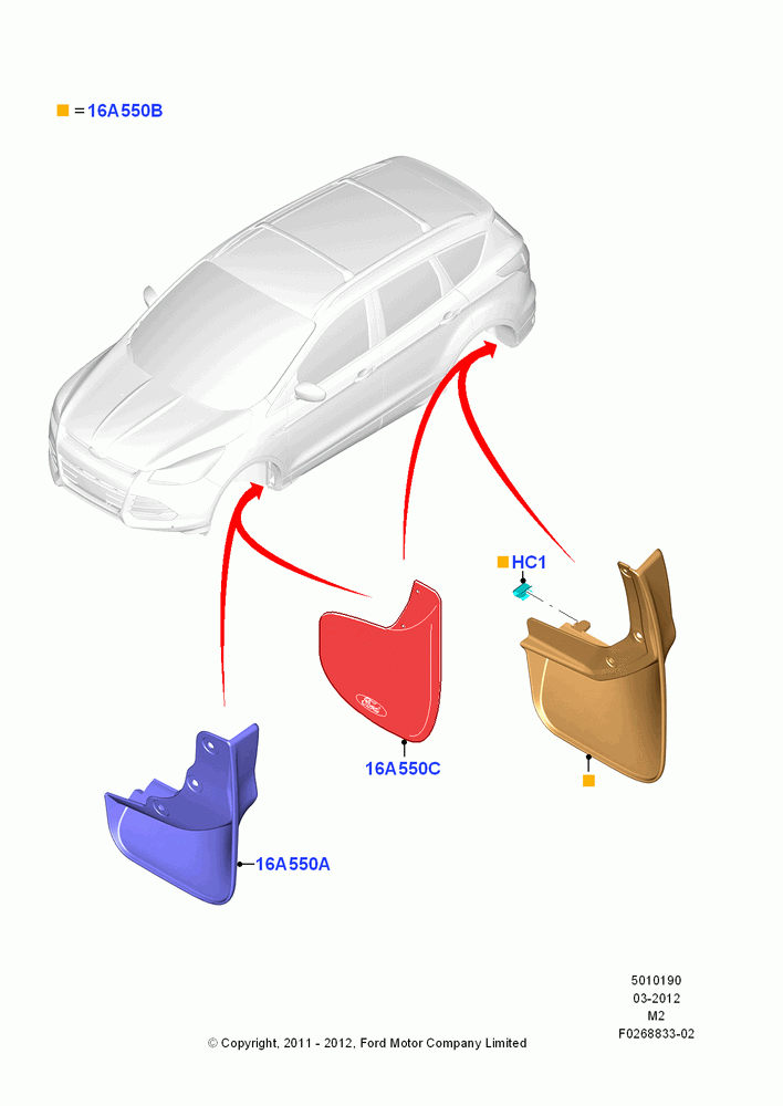 90 - Mudflaps, Accessory; 09/APR/2012-13/AUG/2019