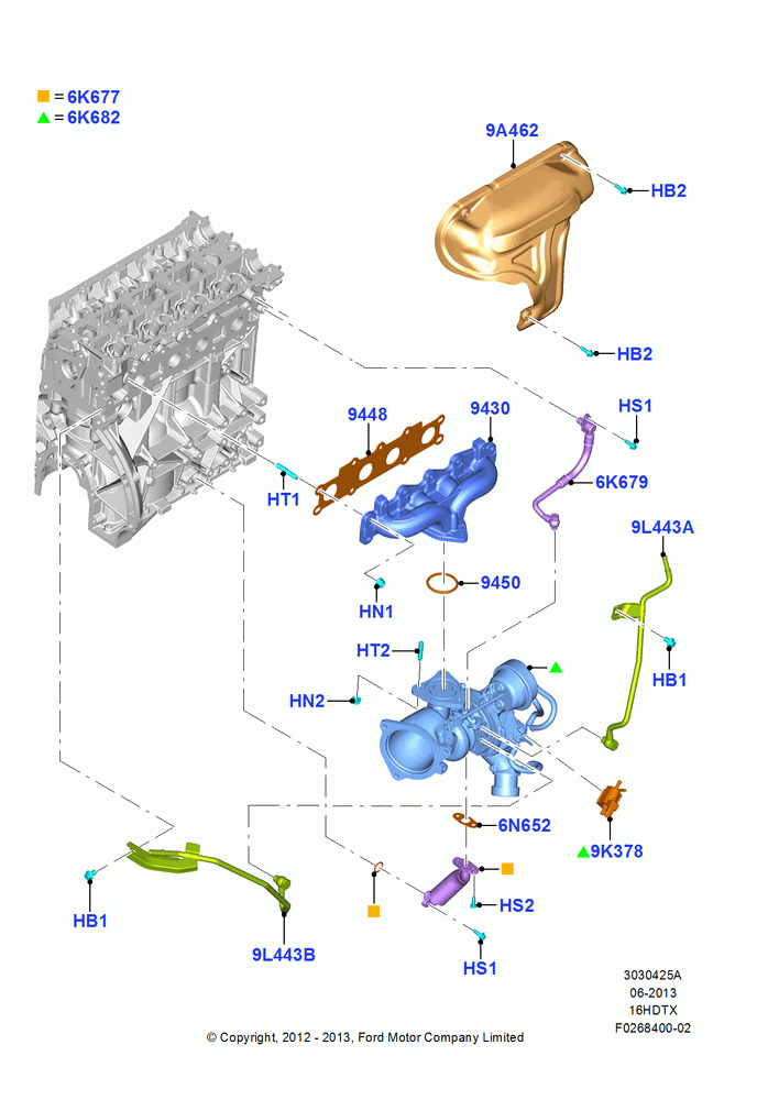 25A - Turbocharger, 1.6L PI TC I4 ETHNL; 13/AUG/2012-14/JUL/2014