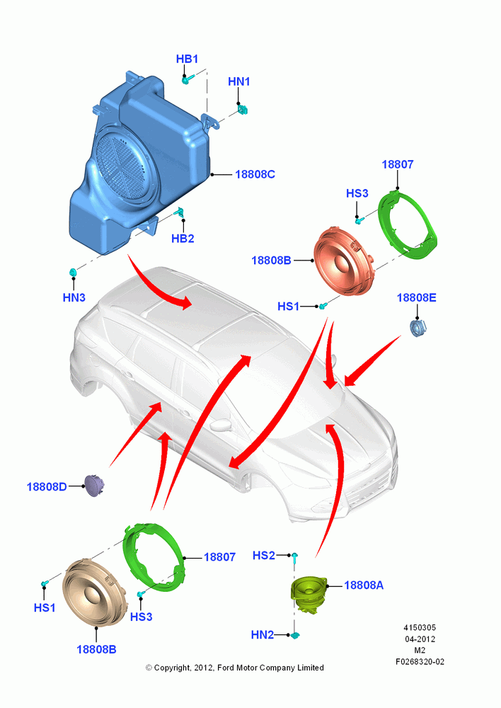 05B - Speakers, 10 High Series Speakers W/Subwoofer; 09/APR/2012-13/AUG/2019