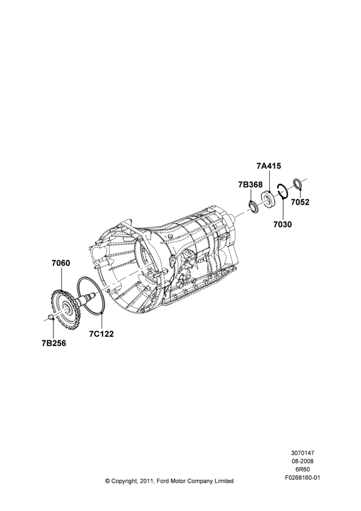 47P - Output Shafts, 4WD, 6 Speed Automatic Trans (6R80); 18/AUG/2008-03/NOV/2010