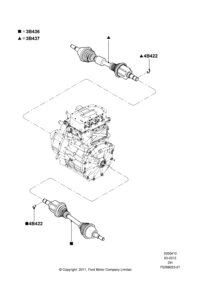 10C - Drive Shaft - Front Axle Drive, 1 Speed Transmission; 19/MAR/2012-04/MAY/2018