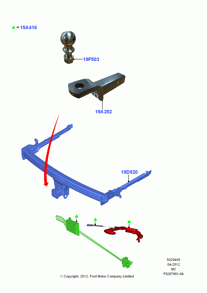 05XA - Tow Bar, Accessory; 09/APR/2012-13/AUG/2019