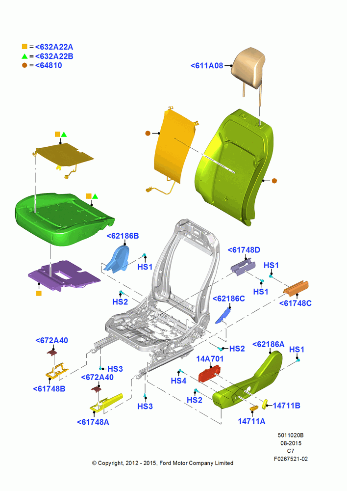 20B - Front Seat Pads/Valances & Heating, Driver Heated Seat-Variable Temp, With Low Back Front Seats, With Pass 2 Way Power Seat Adjuster; 13/AUG/2012-16/JUN/2014
