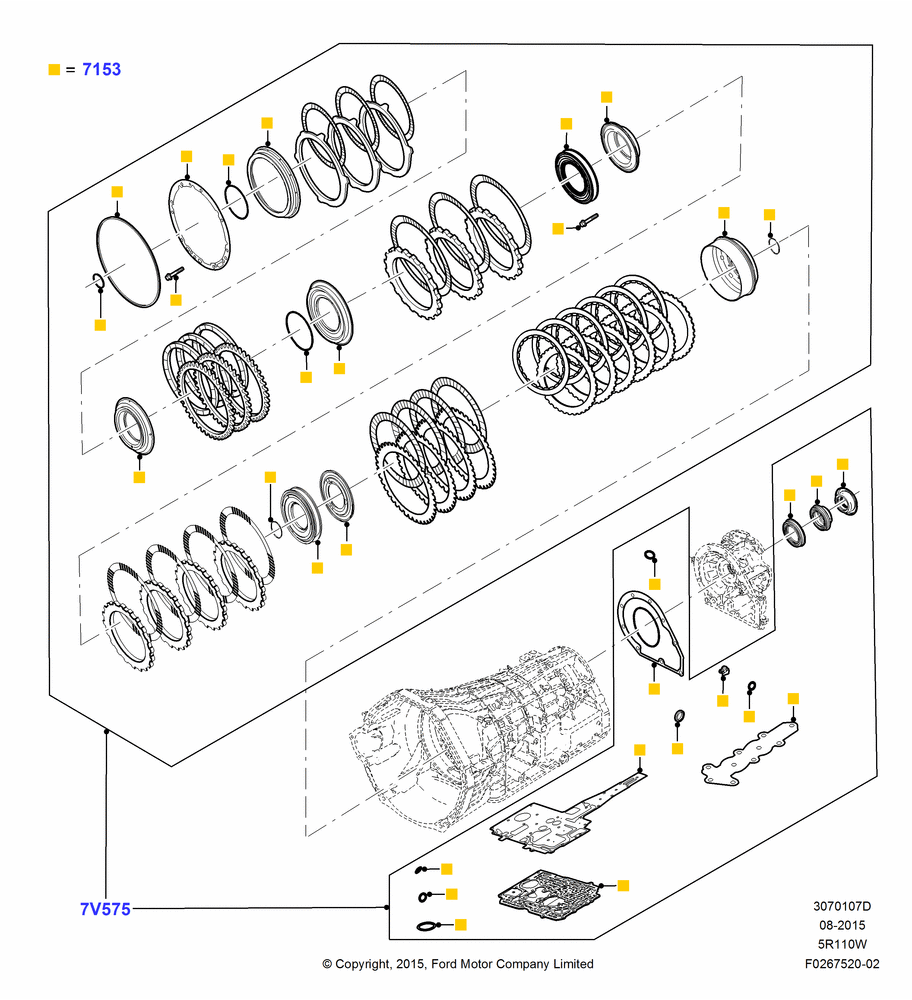 07D - Automatic Transmission Gasket Kits, 5R110W 5 Speed Auto Trans NAAO; 22/FEB/2010-10/JUL/2016
