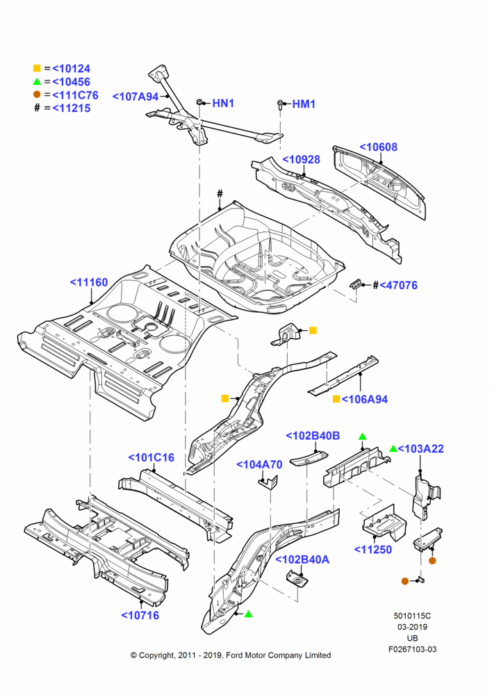 15C - Floor Pan - Center and Rear, Police Version; 06/FEB/2012-03/MAR/2019