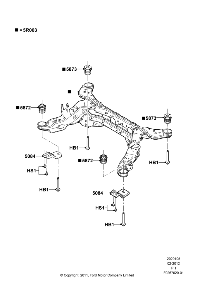 05C - Rear Suspension Frame Mounting, LHD 2WD (Front Wheel Drive); 06/FEB/2012-01/MAR/2019