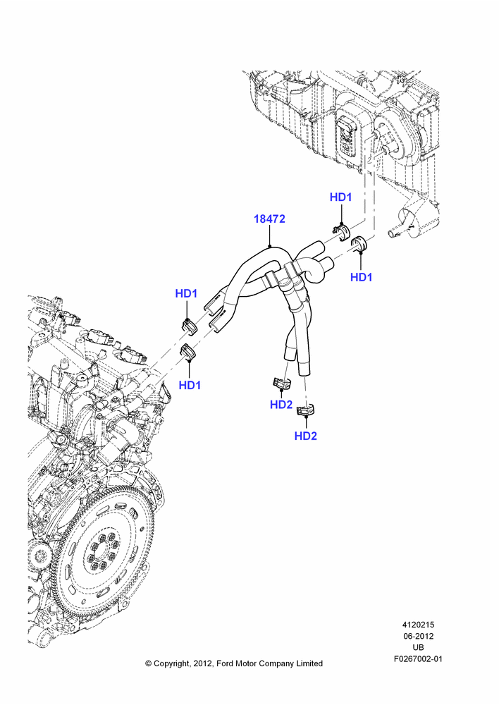 15G - Heater Hoses, 3.5L DOHC T/C V6 Gas; 04/SEP/2012-02/DEC/2013