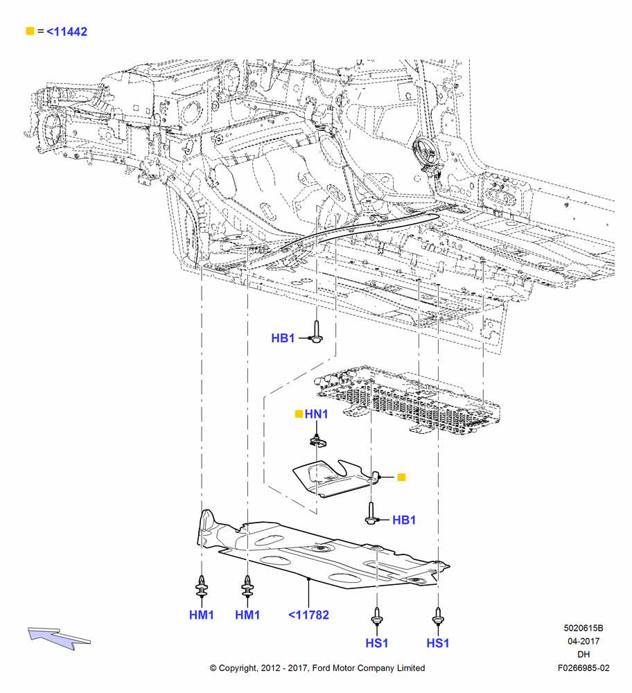 15B - Splash and Heat Shields, BEV Version, Heat Shield; 19/MAR/2012-04/MAY/2018