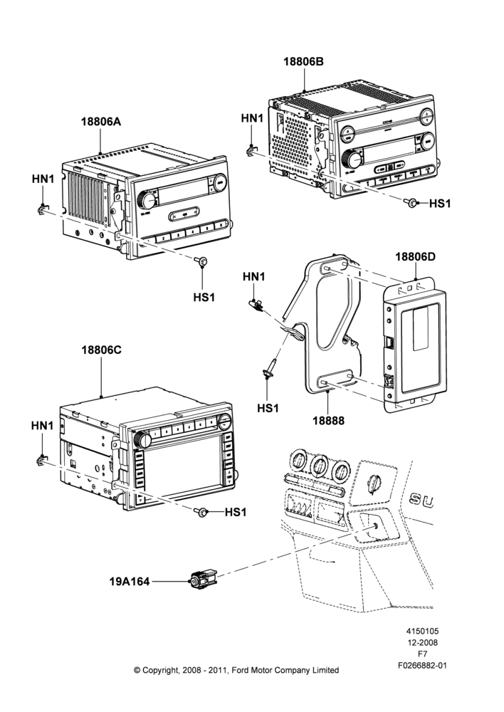 05H - Audio Equipment - Original Fit, AM/FM CD Changer/Clock, Electronic AM/FM/Stereo With Clock, Prem AM/FM Stro/CD Changer/Clock, Satellite Digital Broadcast, With AM/FM CD Player; 01/DEC/2008-12/FEB/2010