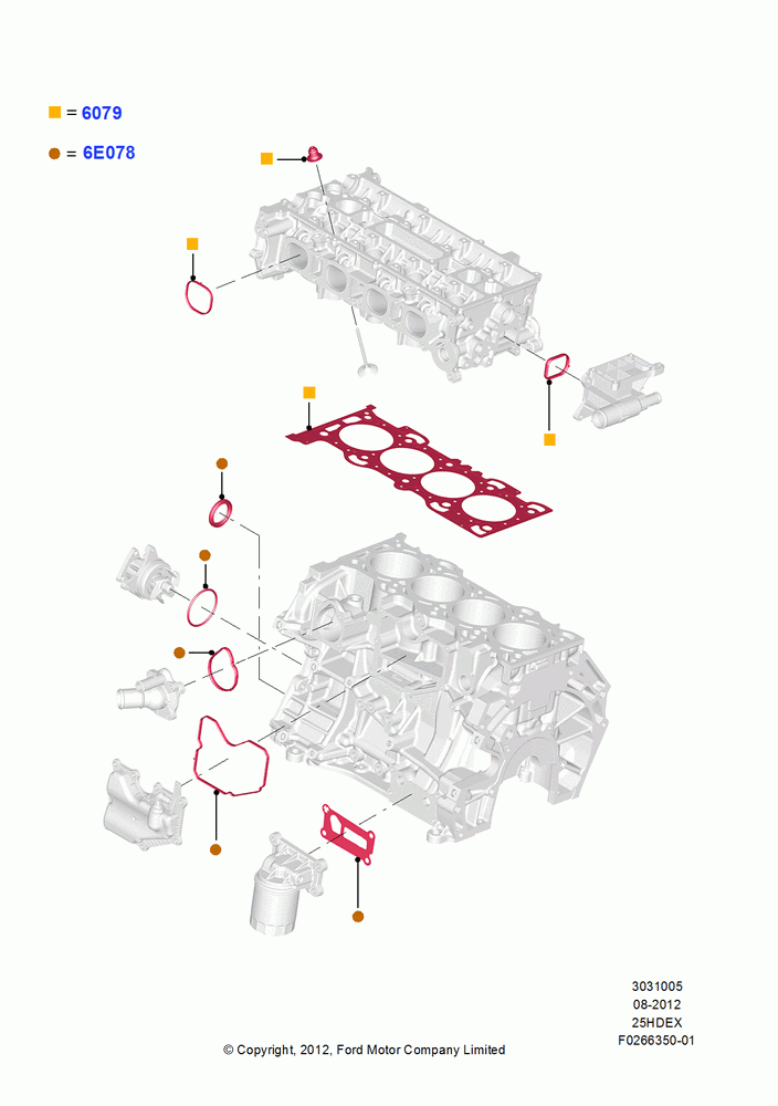 05B - Engine Gasket Kits, 2.5L Duratec (110kW/150PS), 2.5L Duratec FFV (125kW/170PS); 13/AUG/2012