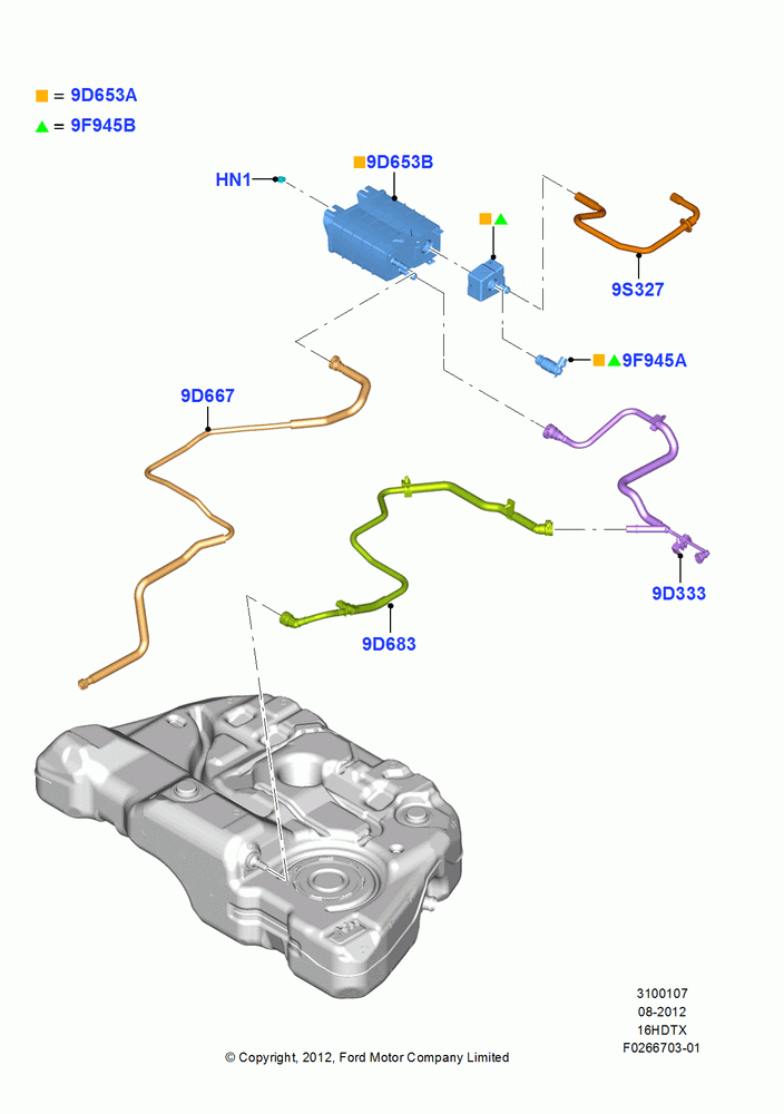 07A - Fuel Vapour System, 1.6L PI TC I4 ETHNL; 13/AUG/2012-14/JUL/2014