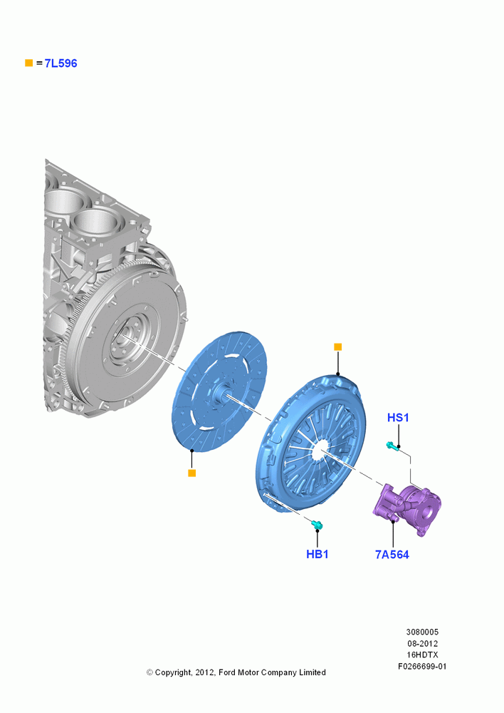 05A - Clutch, 1.6L PI TC I4 ETHNL; 13/AUG/2012-14/JUL/2014