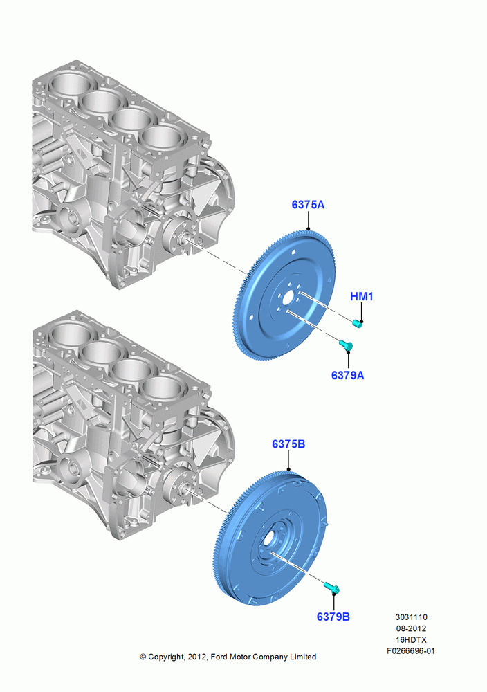 10A - Flywheel, 1.6L PI TC I4 ETHNL; 13/AUG/2012-14/JUL/2014