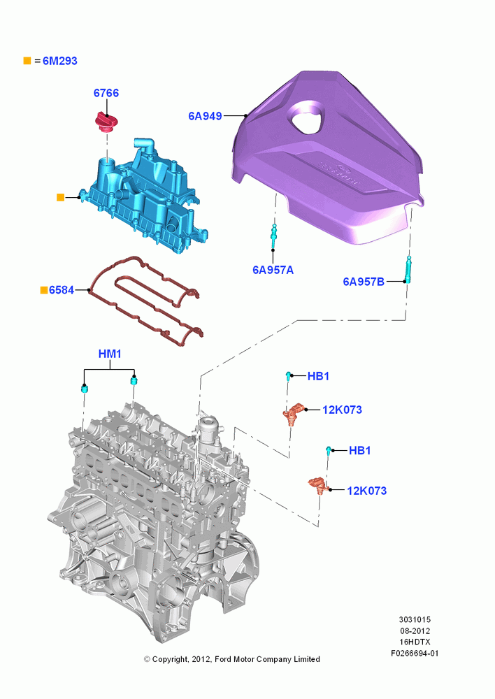 15A - Cylinder Head Cover, 1.6L PI TC I4 ETHNL; 13/AUG/2012-14/JUL/2014