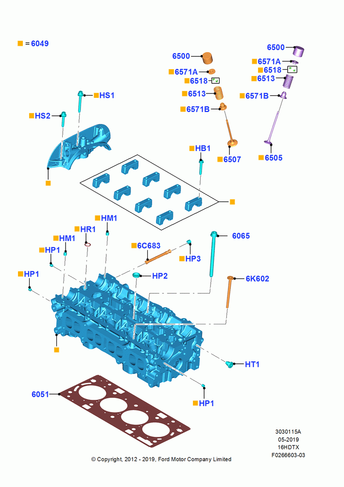 15A - Cylinder Head, 1.6L PI TC I4 ETHNL; 13/AUG/2012-14/JUL/2014