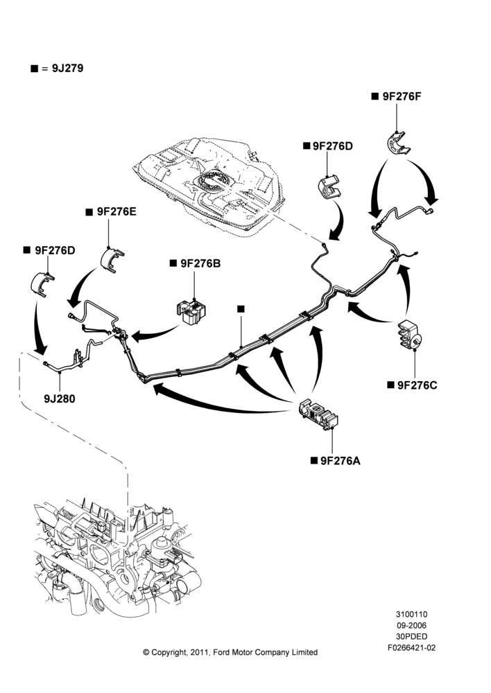 10K - Fuel Lines, 3.0 DOHC EFI; 08/SEP/2006-04/FEB/2009